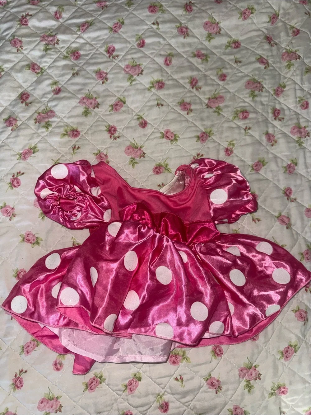 Disney Pink Polka Dot Minnie-Inspired Satin Costume Dress